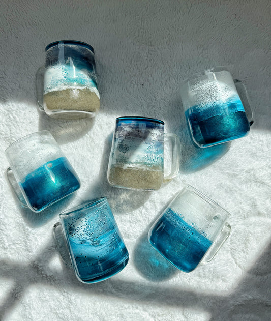 Ocean Wave Glass Mug | Handcrafted Resin Coffee Cup | Coastal Drinkware 9/17/26