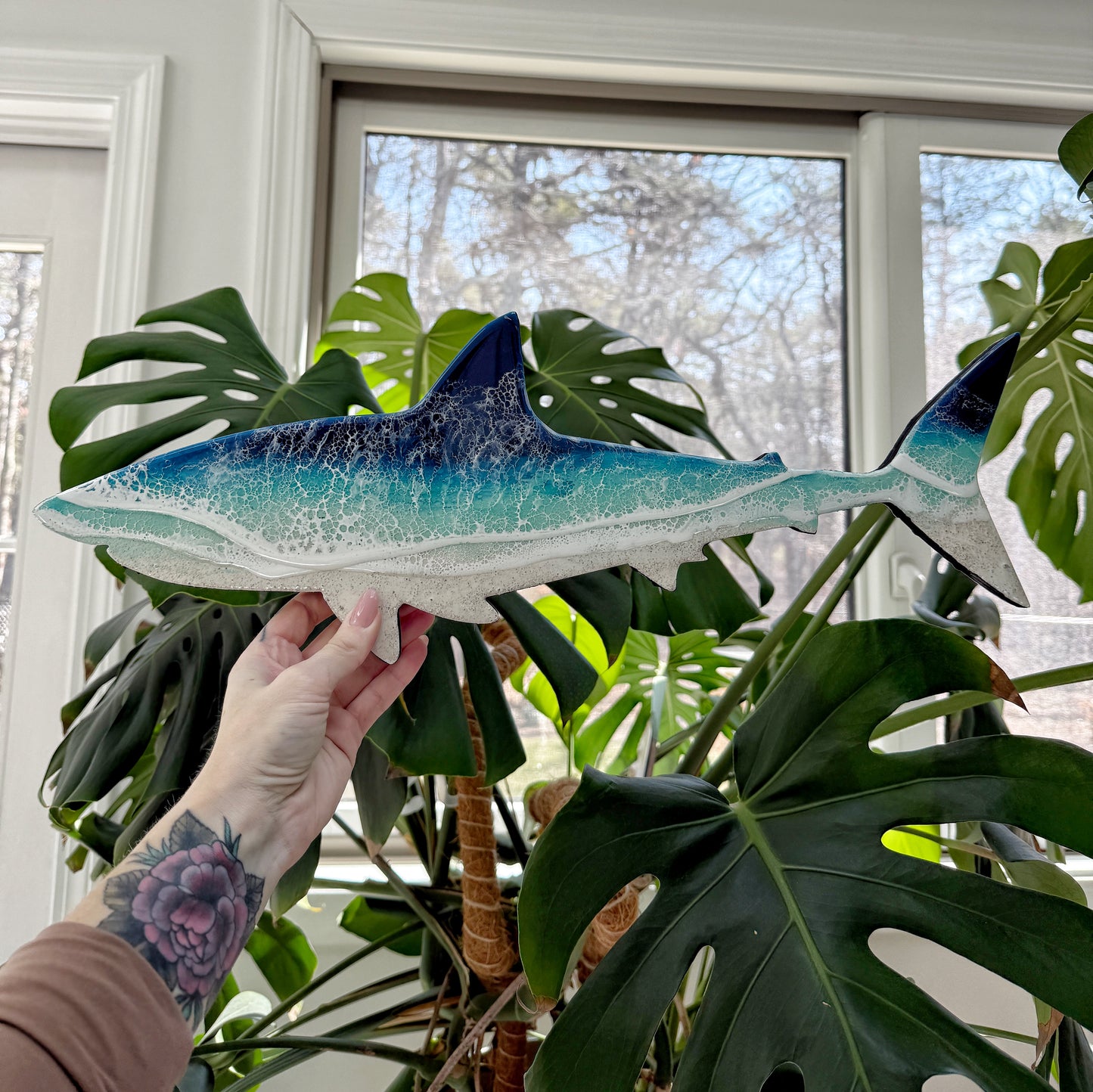 Great White Shark Wall Art | Ocean Wave Resin Decor 4/9/26
