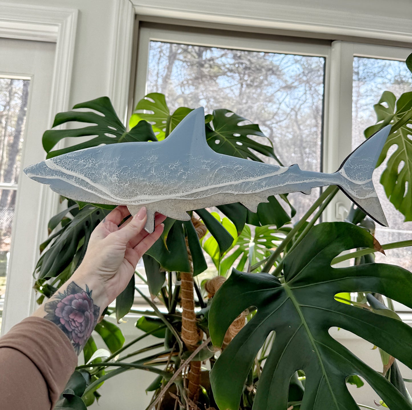 Great White Shark Wall Art | Ocean Wave Resin Decor 4/9/26