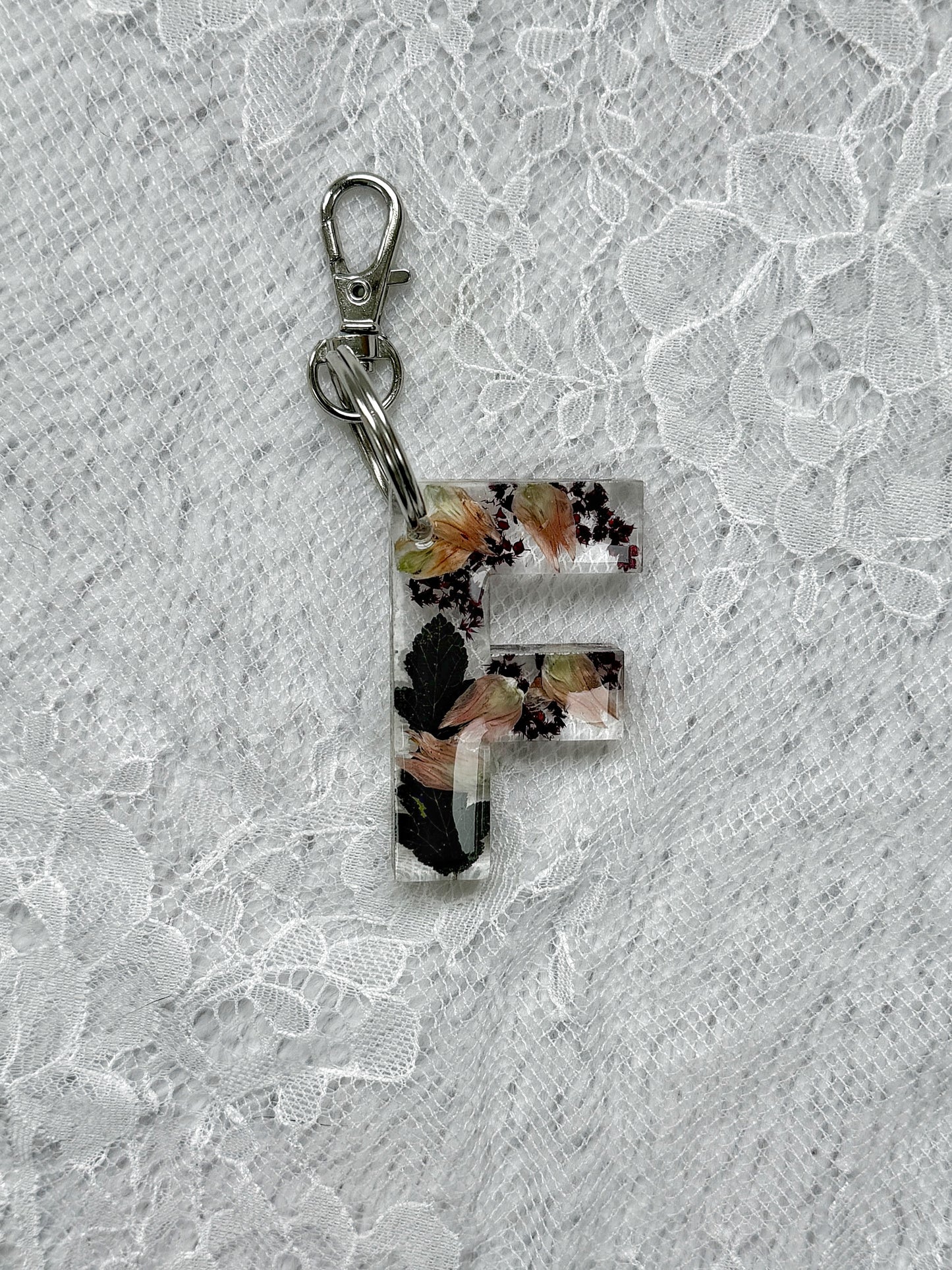 Letter Keychain Floral Preservation Keepsake - Add On Item