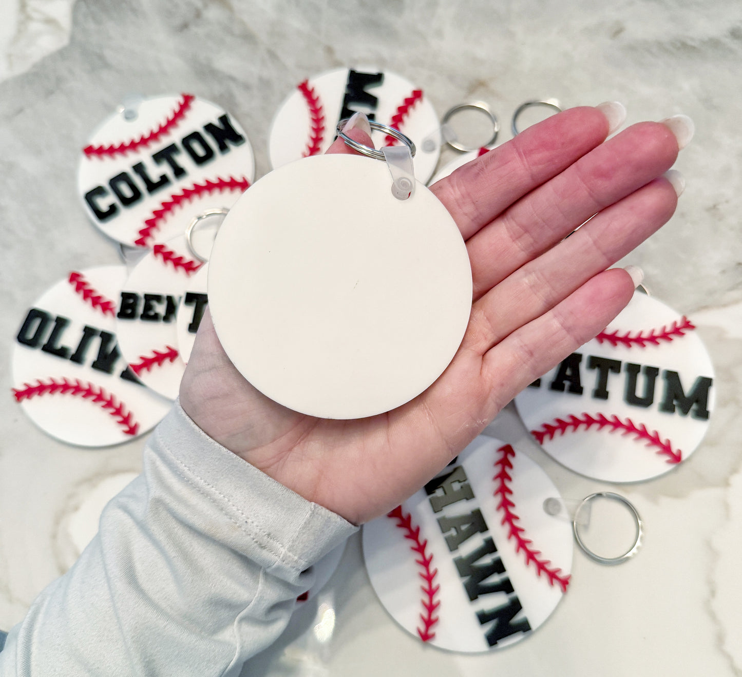 Custom Name Keychain | Personalized Acrylic Tag - Baseball