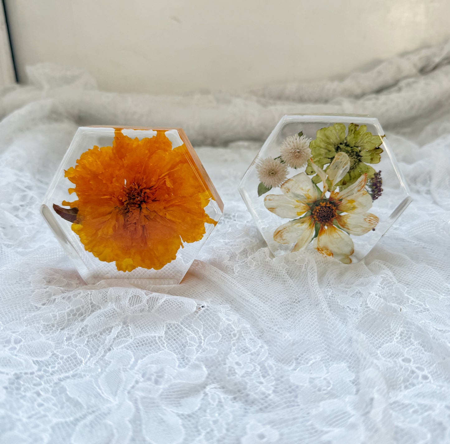 Mini Hexagon Floral Preservation Keepsake - Add On Item