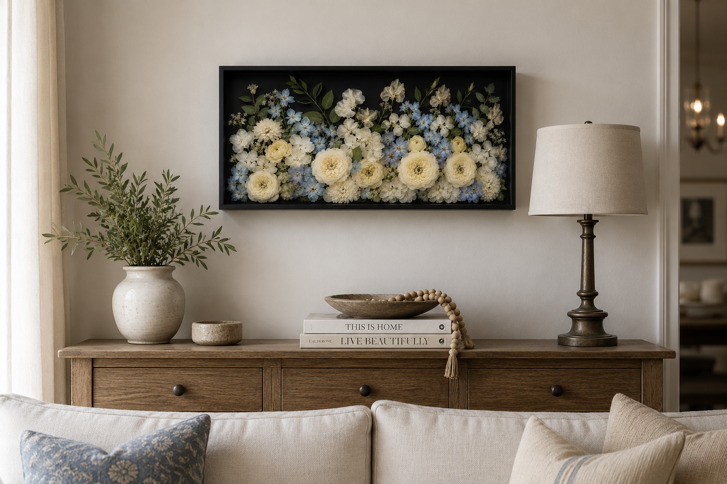 15" x 9" x 2" Square Floral Preservation Wall Hanging Floral Preservation Keepsake