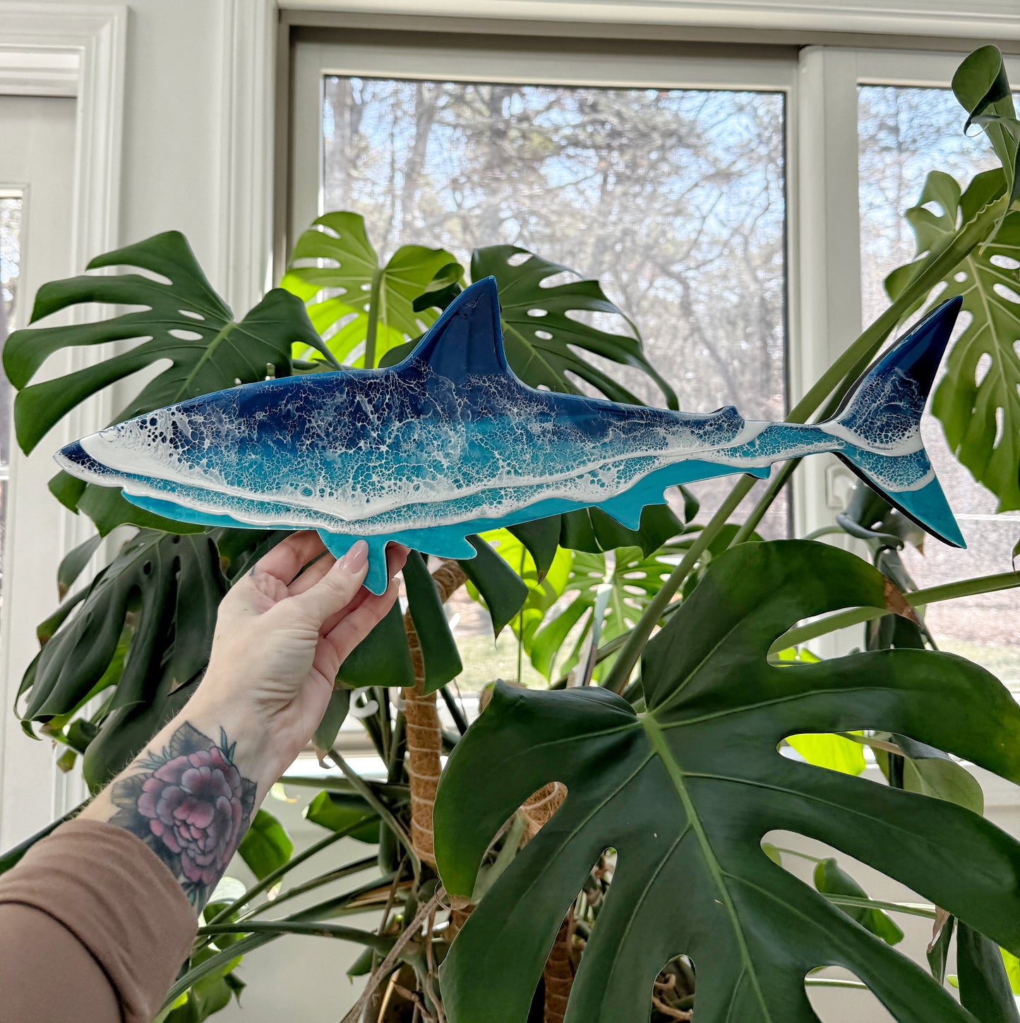 Great White Shark Wall Art | Ocean Wave Resin Decor 4/9/26
