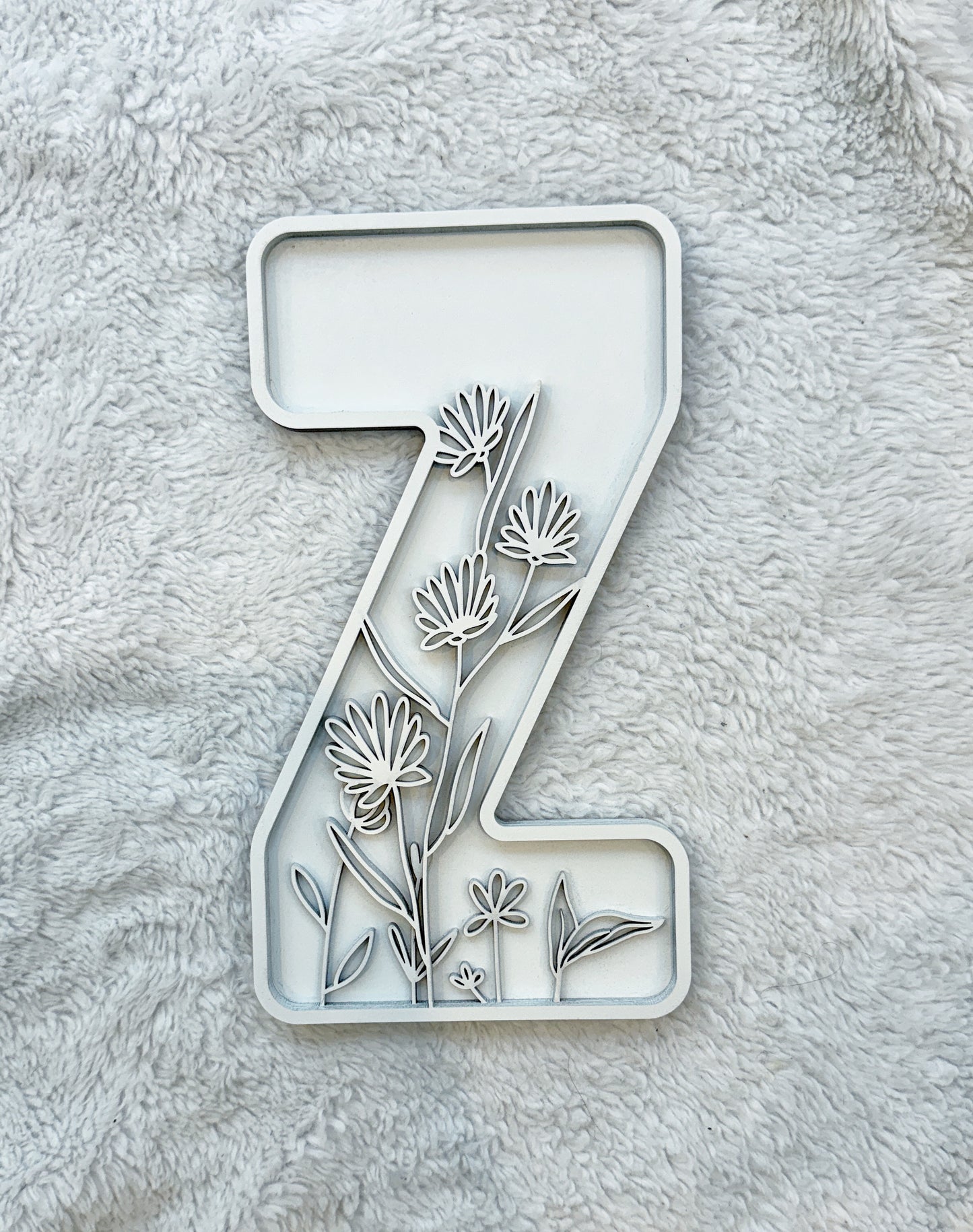 Custom Floral Resin Letter – Botanical Initial Art