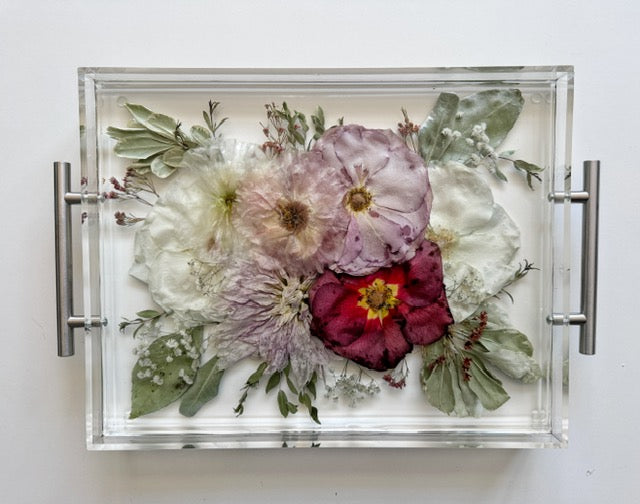 Floral Tray 11" x 14" Acrylic