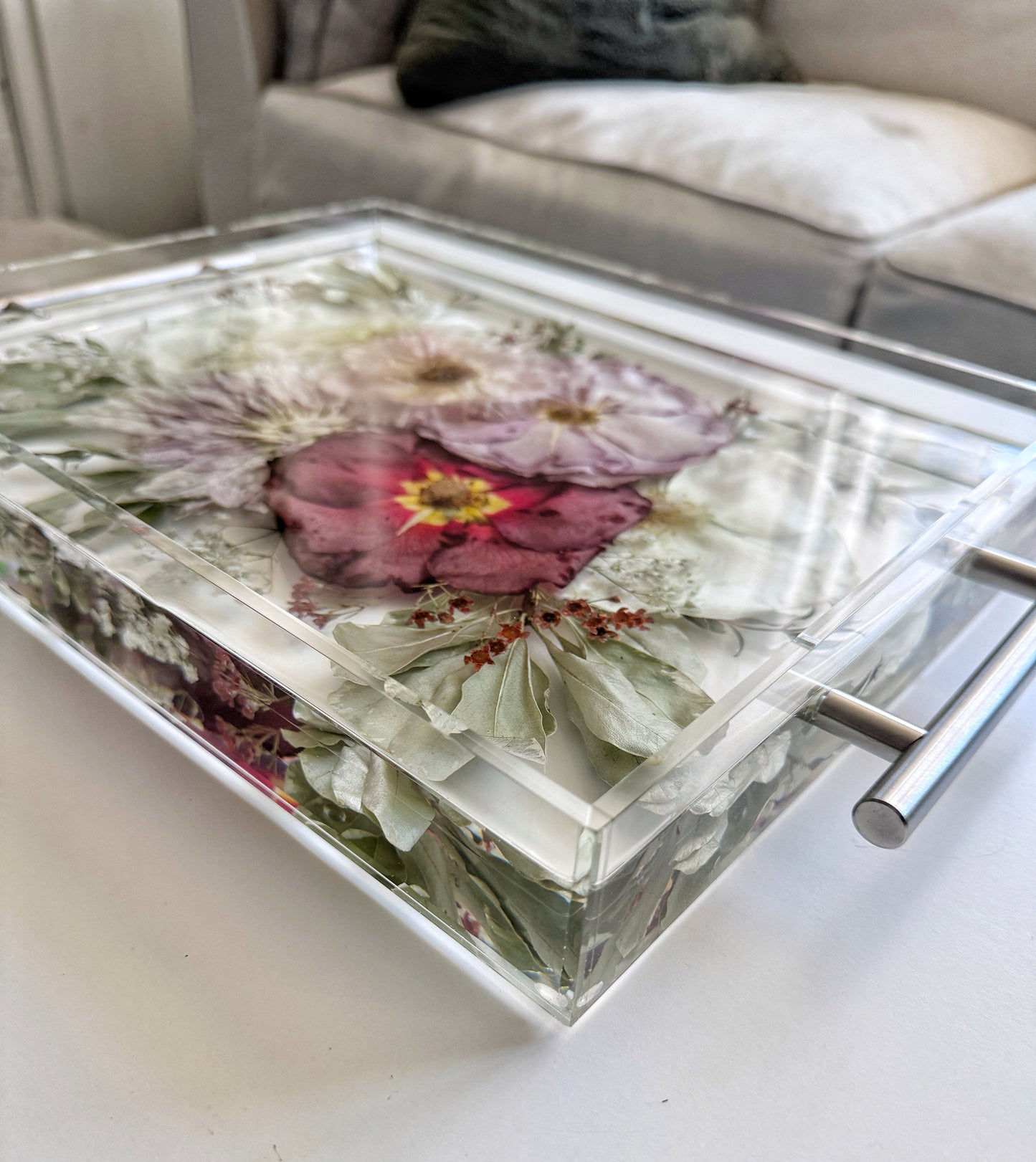 Floral Tray 11" x 14" Acrylic