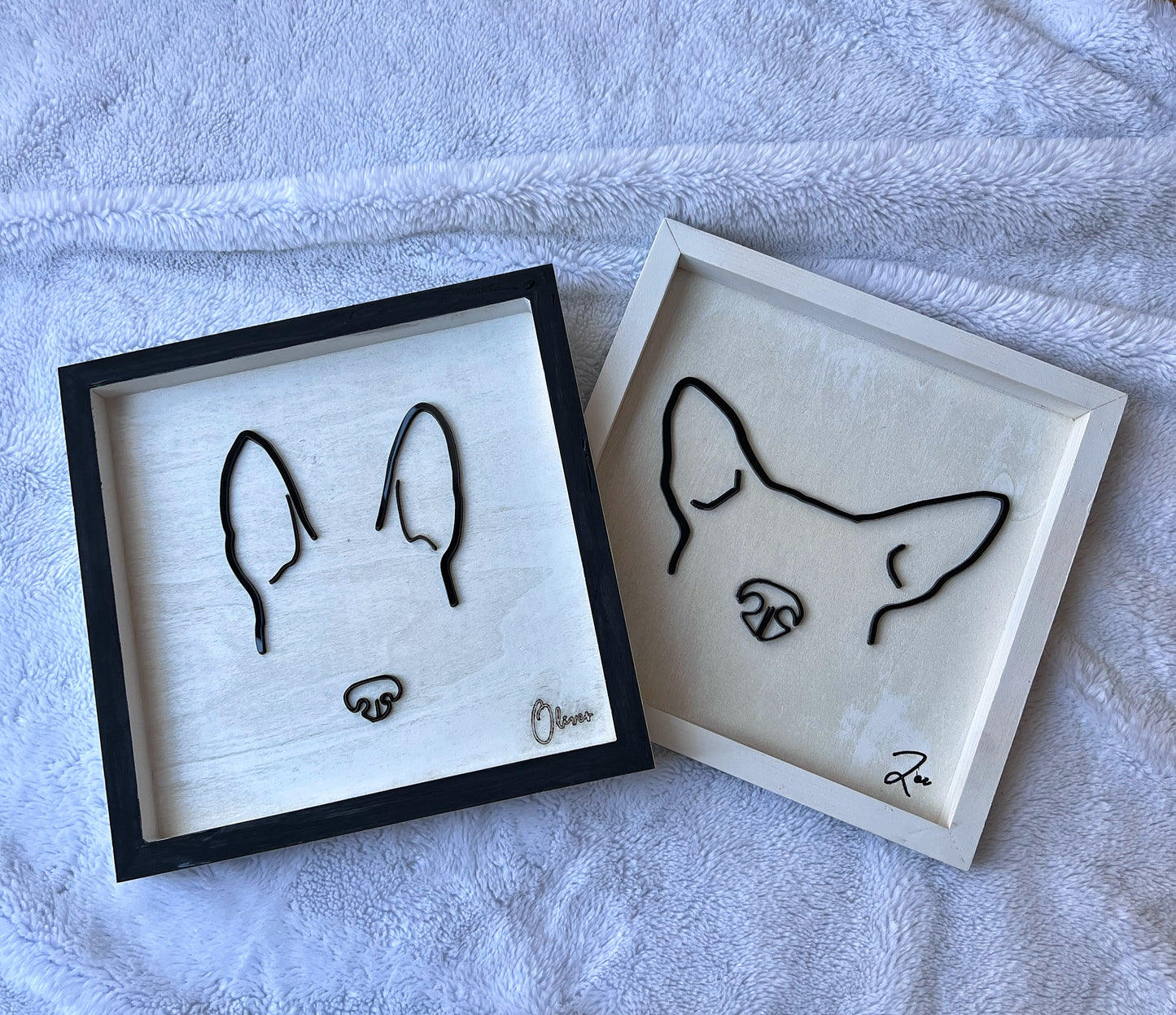 Custom Pet Silhouette Portrait – Classic & Upgraded Options