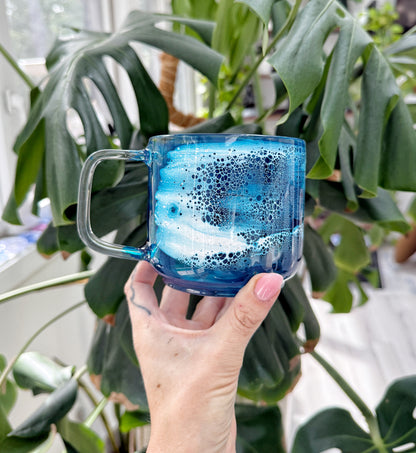 Ocean Wave Glass Mug | Handcrafted Resin Coffee Cup | Coastal Drinkware 9/17/26