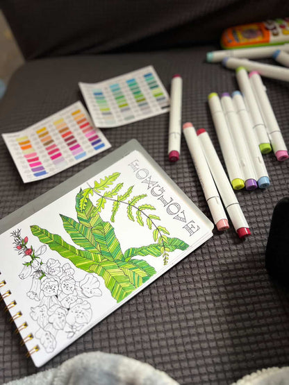 Complete Floral Coloring Book – Mixed Media Edition (with Marker Bundle) 11.16.25