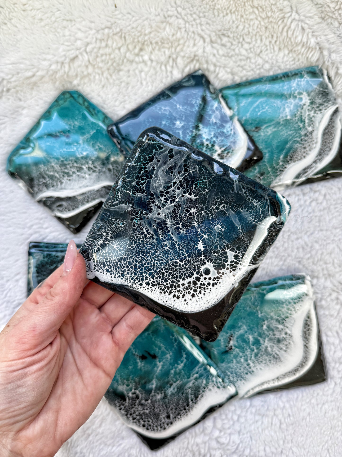 Slate Resin Ocean Wave Coasters 4/9/26