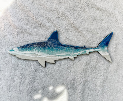 Great White Shark Wall Art | Ocean Wave Resin Decor 4/9/26