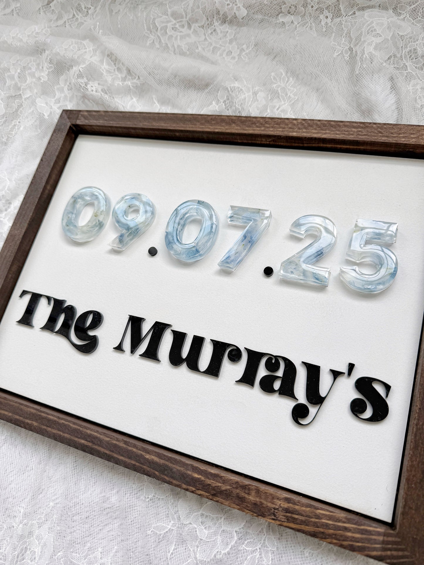 Floral Date Sign Floral Preservation Keepsake - Add On Item