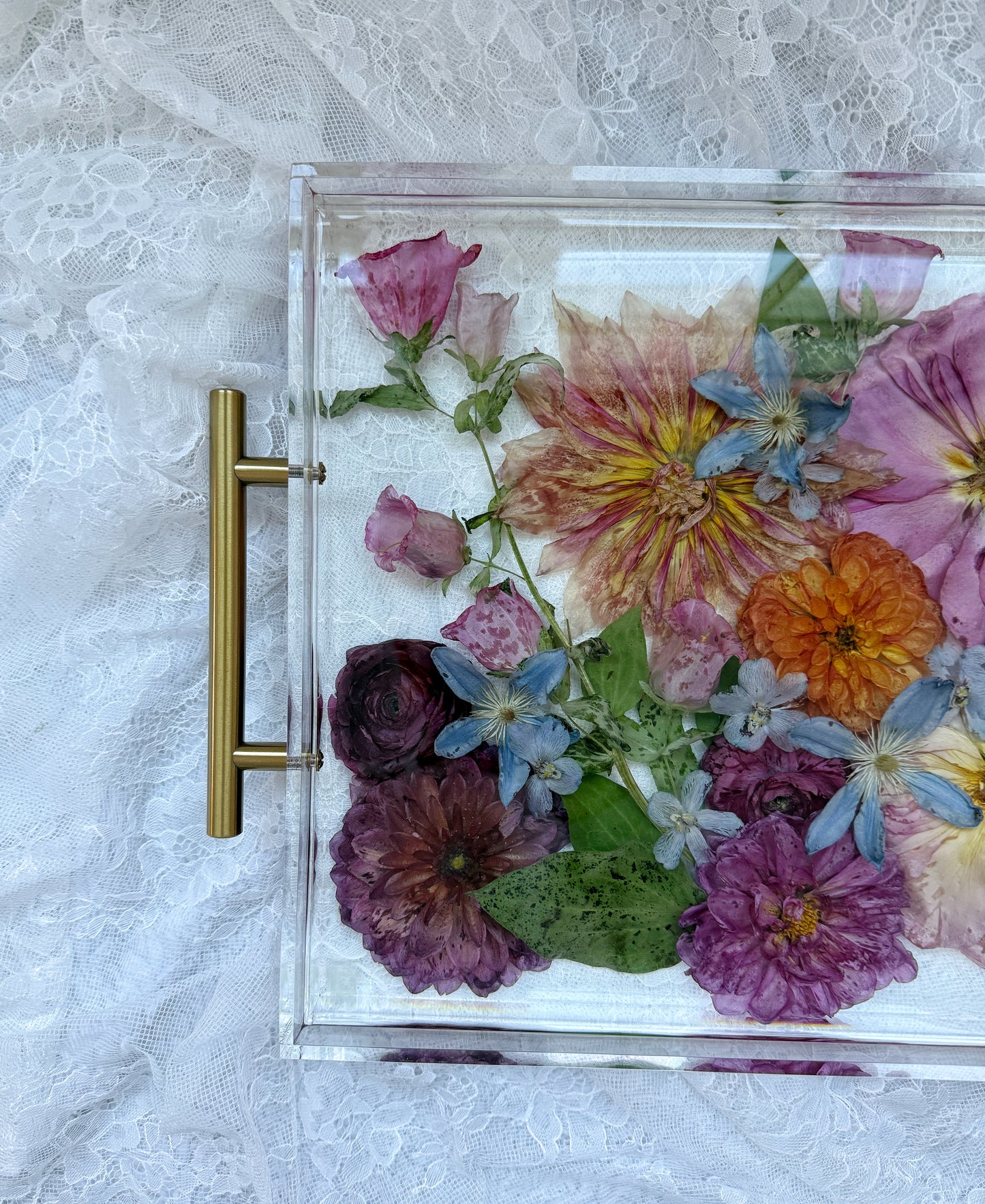 11" x 14" Acrylic Tray Floral Preservation Keepsake
