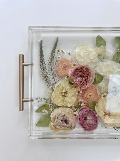 11" x 14" Acrylic Tray Floral Preservation Keepsake