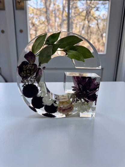 Letter Blocks Floral Preservation Keepsake - Add On Item