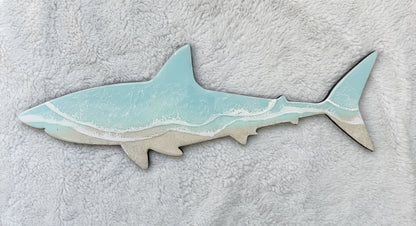 Great White Shark Wall Art | Ocean Wave Resin Decor 4/9/26