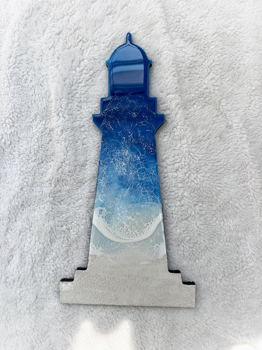 Coastal Lighthouse Wall Art | Ocean Wave Resin Decor 4/9/26