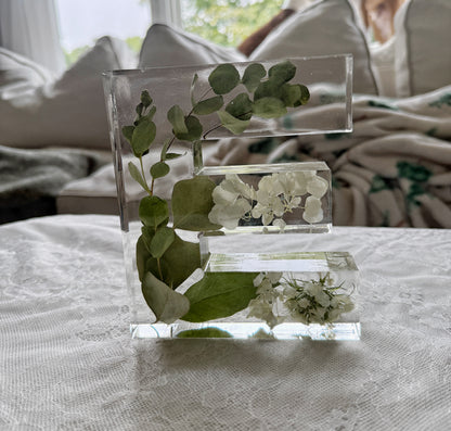 Letter Blocks Floral Preservation Keepsake - Add On Item