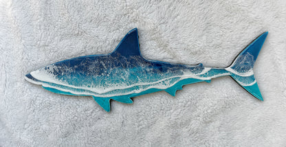 Great White Shark Wall Art | Ocean Wave Resin Decor 4/9/26