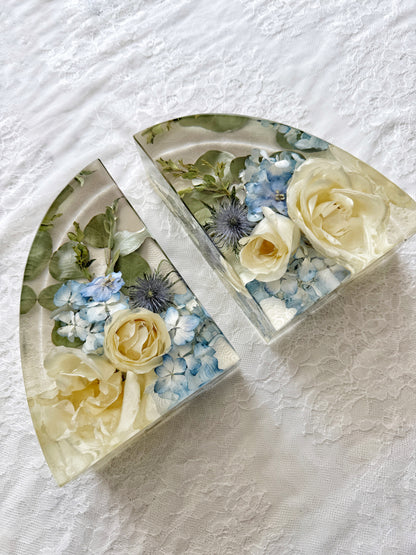 7" Bookends Floral Preservation Keepsake