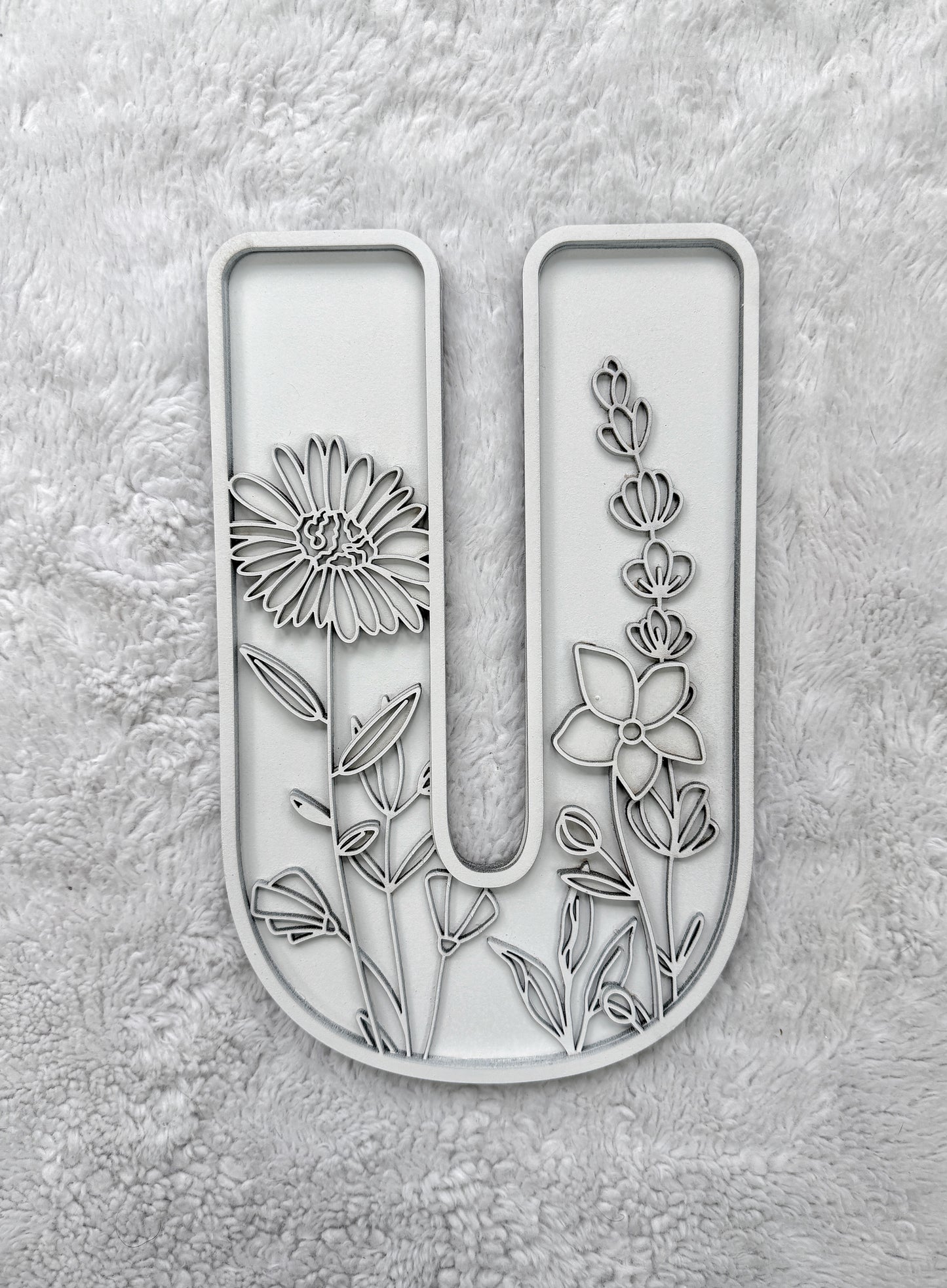 Custom Floral Resin Letter – Botanical Initial Art