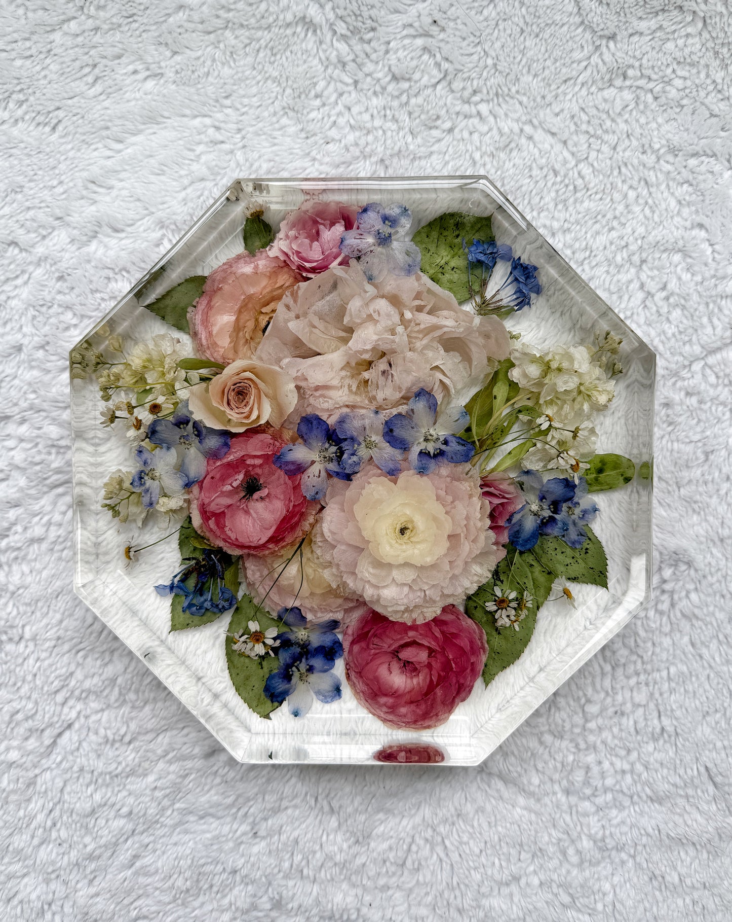 10" Octagon Floral Preservation Keepsake