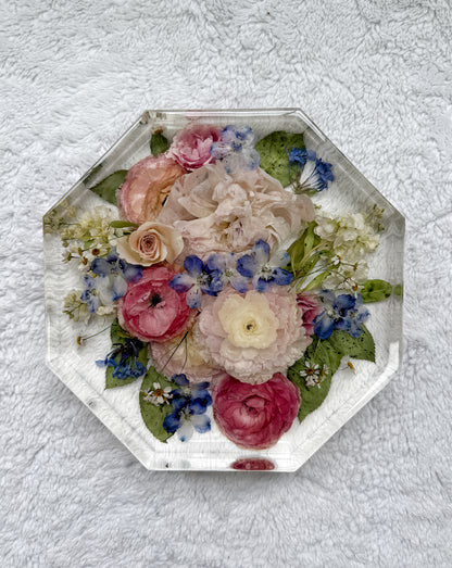10" Octagon Floral Preservation Keepsake