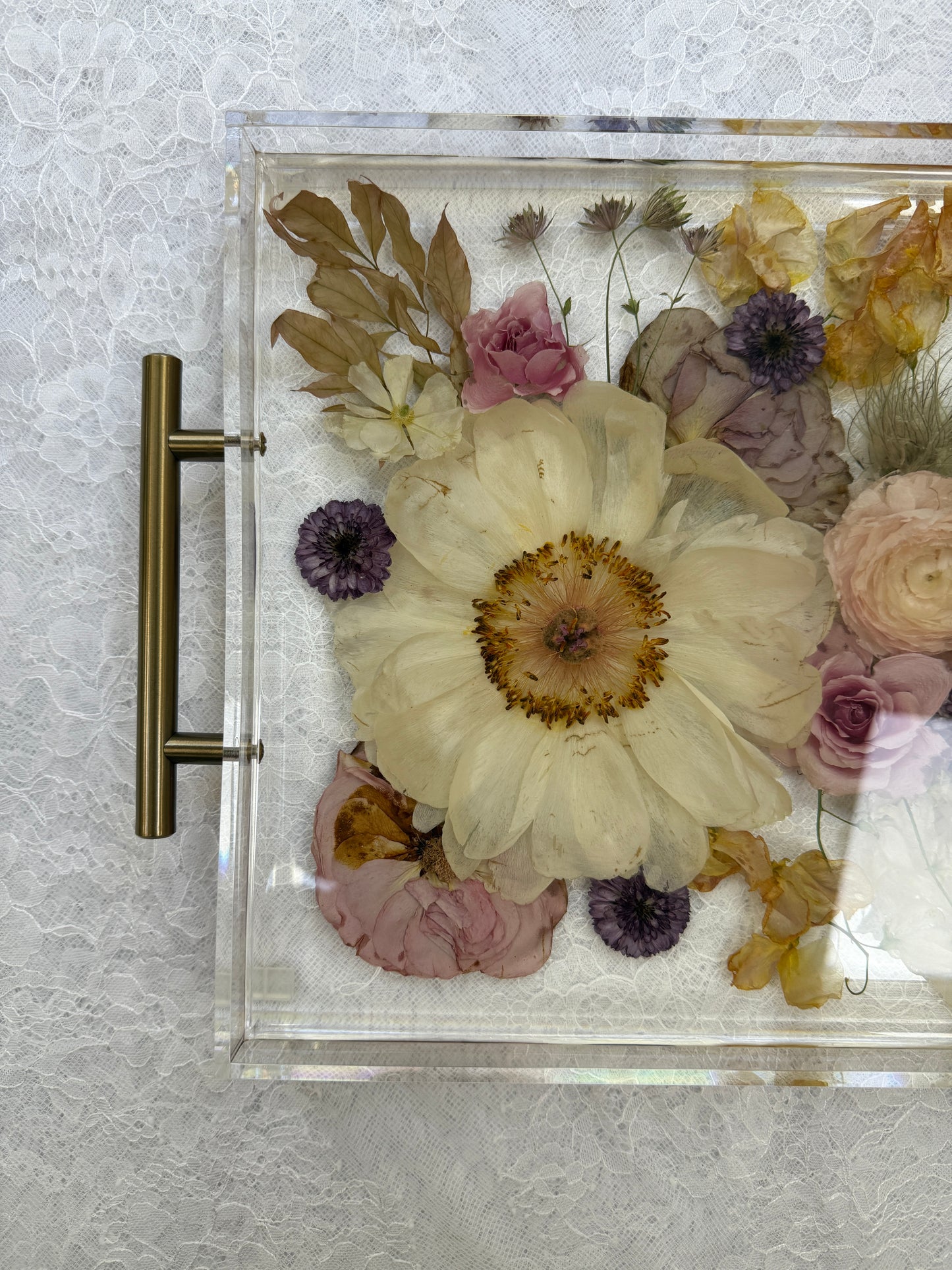 Floral Tray 11" x 14" Acrylic