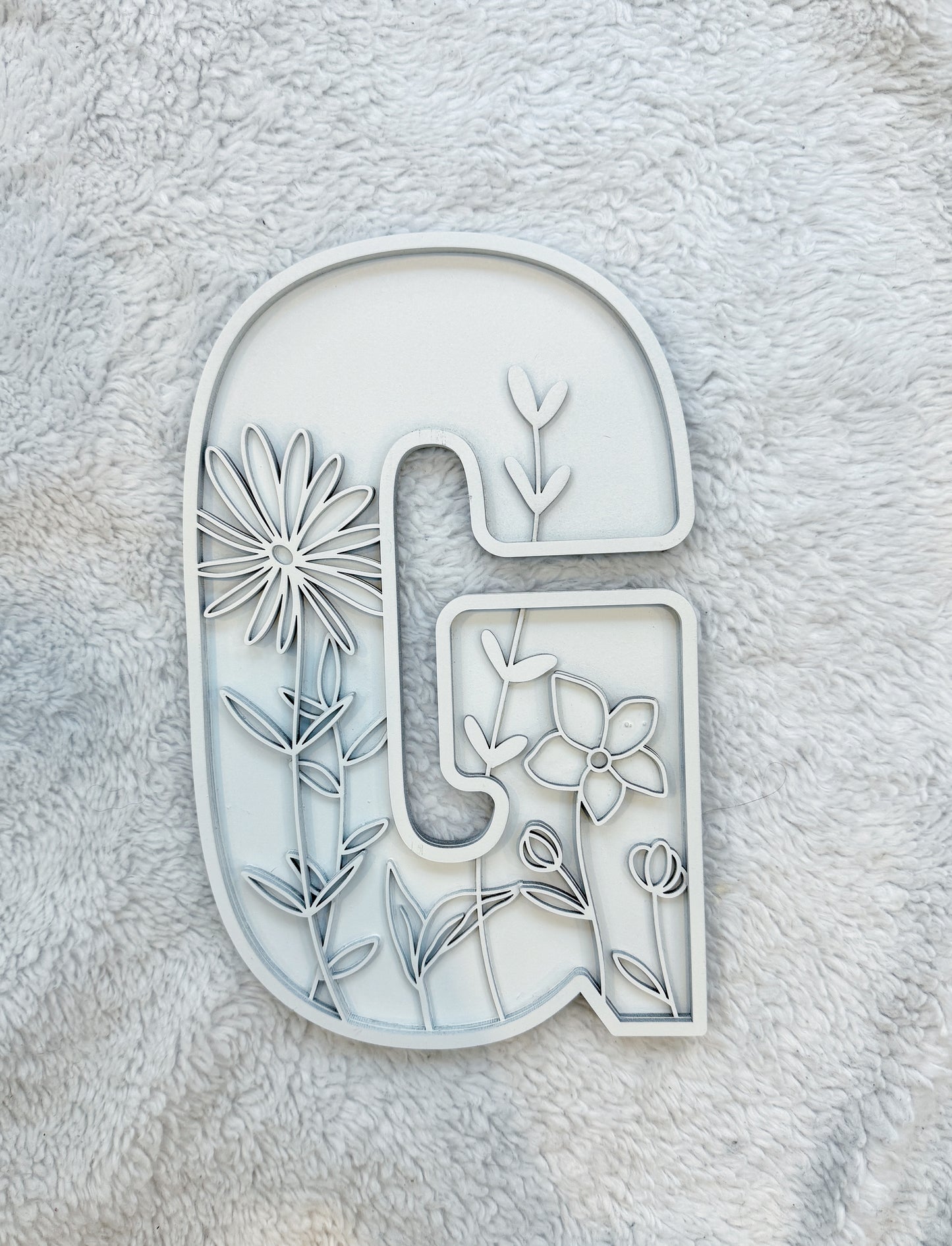Custom Floral Resin Letter – Botanical Initial Art
