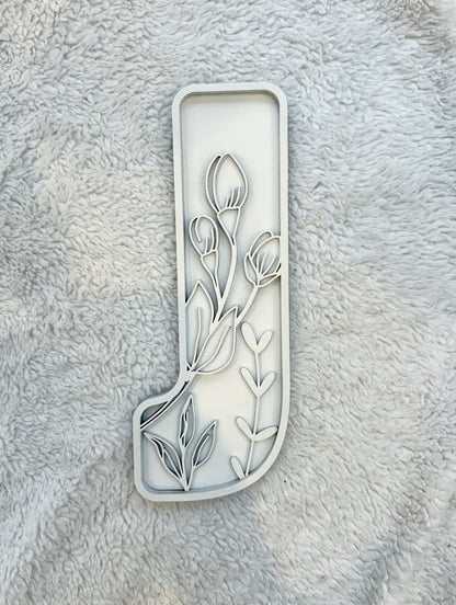 Custom Floral Resin Letter – Botanical Initial Art