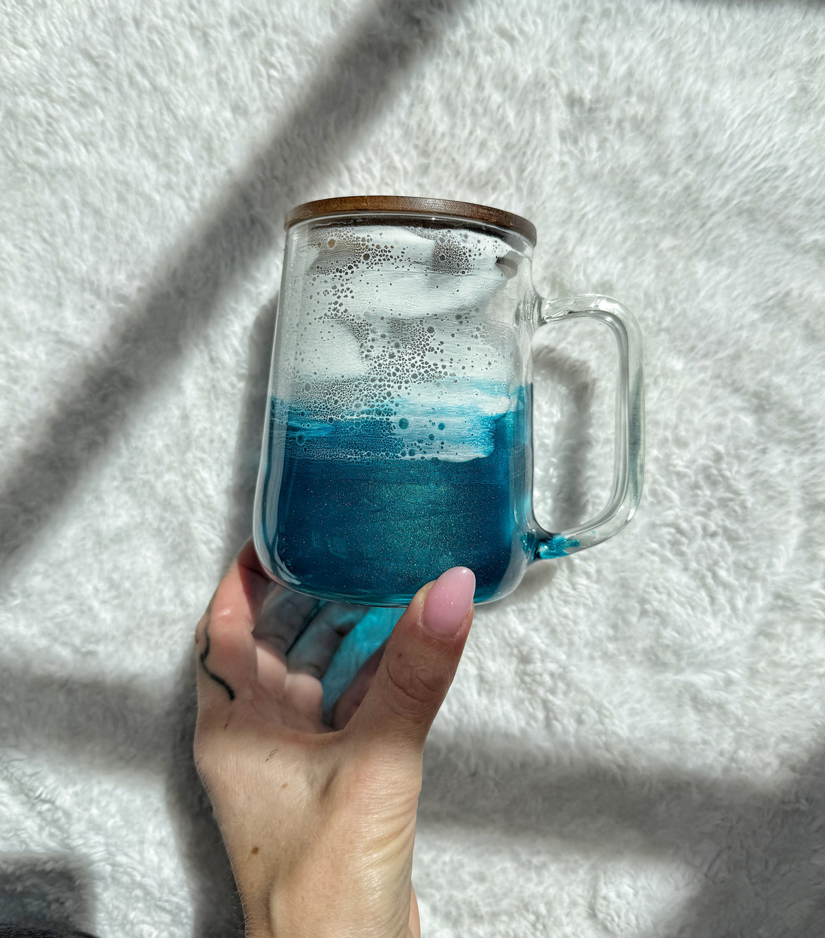 Ocean Wave Glass Mug | Handcrafted Resin Coffee Cup | Coastal Drinkware 9/17/26