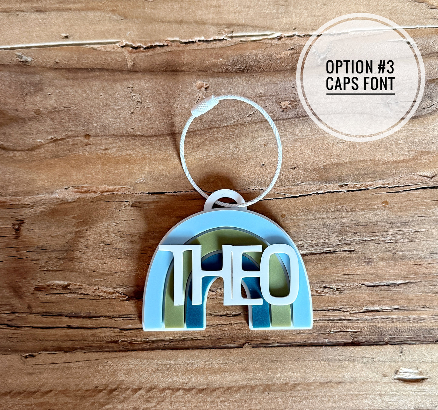 Custom Name Rainbow Keychain | Personalized Acrylic Tag