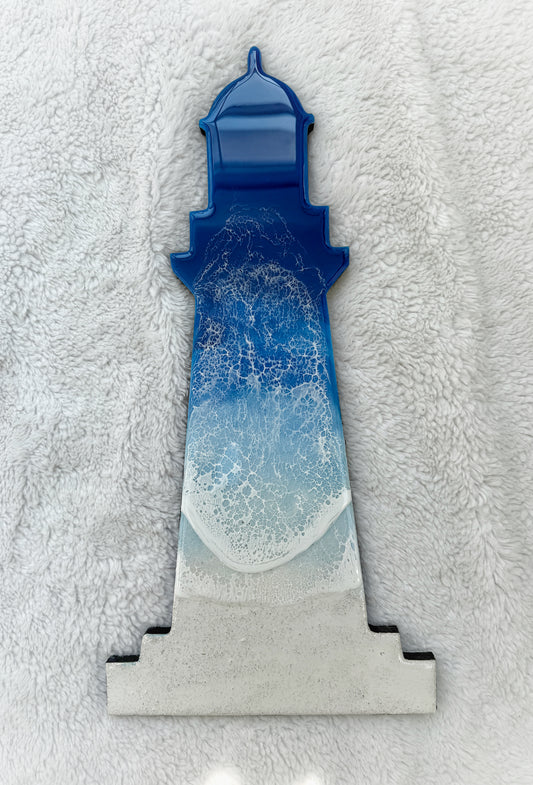 Coastal Lighthouse Wall Art | Ocean Wave Resin Decor 4/9/26
