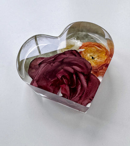 6" Heart Floral Preservation Keepsake - Add On Item