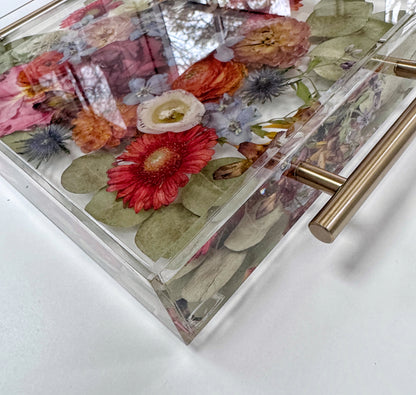 11" x 14" Acrylic Tray Floral Preservation Keepsake