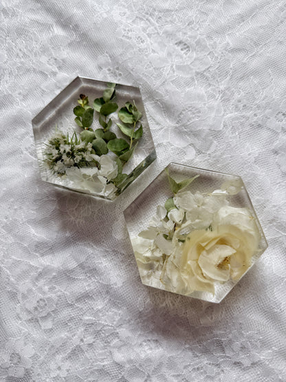 Mini Hexagon Floral Preservation Keepsake - Add On Item
