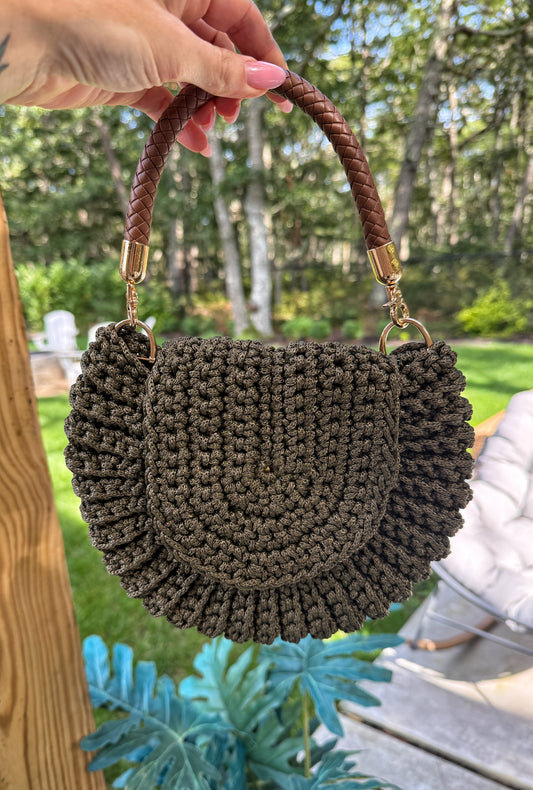 Hand Crocheted Scallop Purse | Textured Handbag with Braided Handle 9/17/26