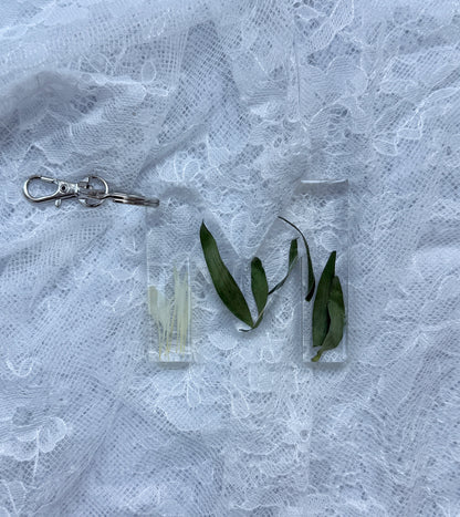 Letter Keychain Floral Preservation Keepsake - Add On Item