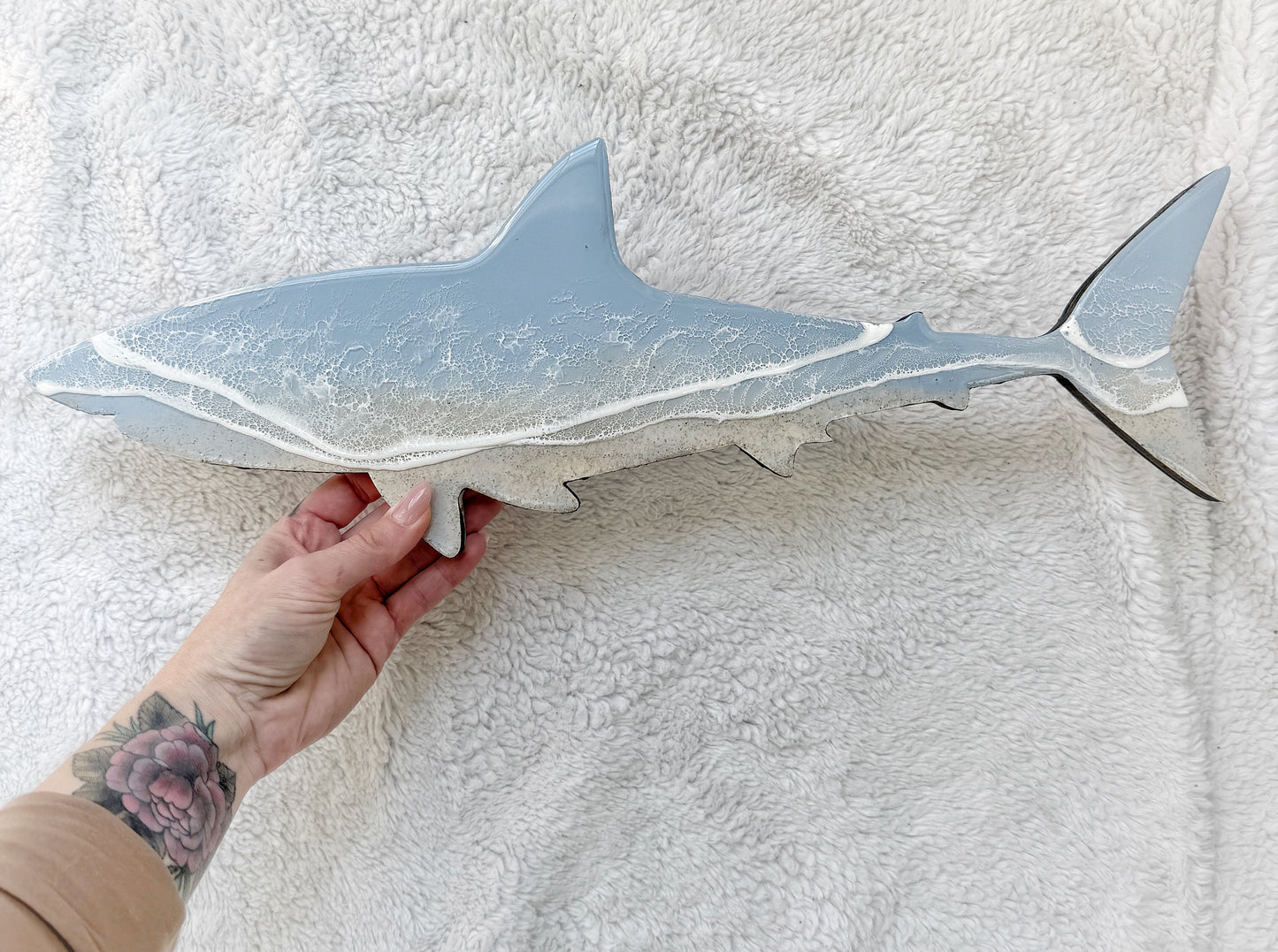 Great White Shark Wall Art | Ocean Wave Resin Decor 4/9/26