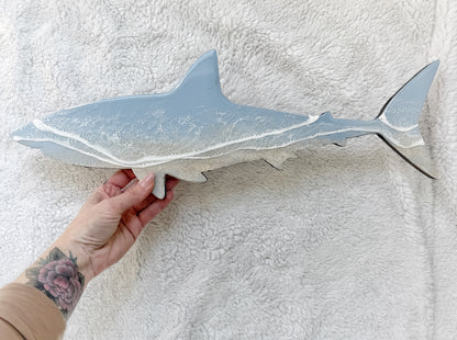Great White Shark Wall Art | Ocean Wave Resin Decor 4/9/26