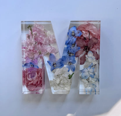 Letter Blocks Floral Preservation Keepsake - Add On Item