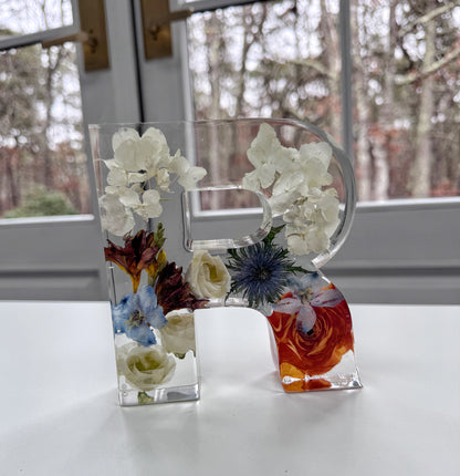 Letter Blocks Floral Preservation Keepsake - Add On Item