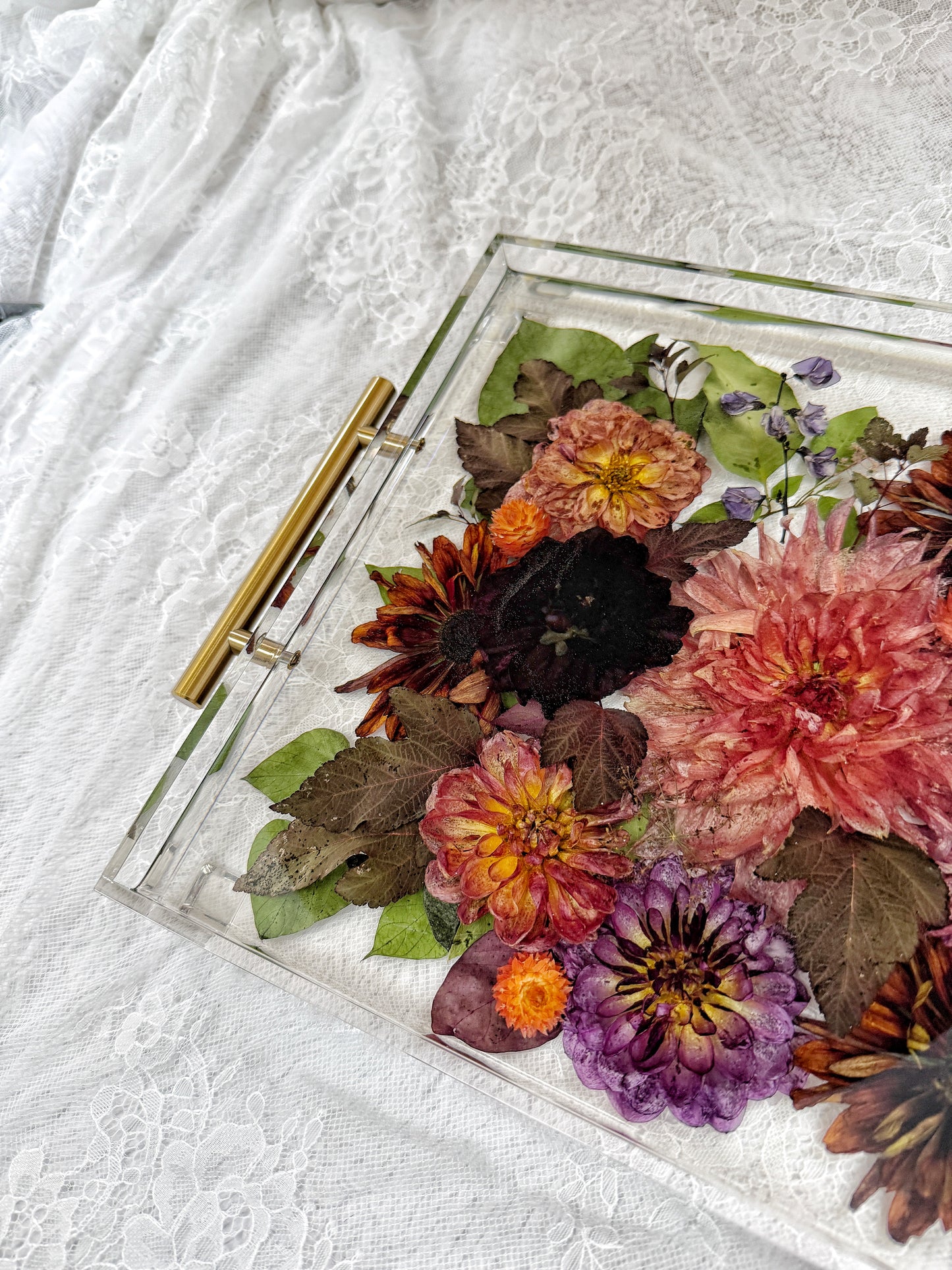 11" x 14" Acrylic Tray Floral Preservation Keepsake