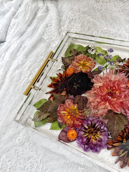 11" x 14" Acrylic Tray Floral Preservation Keepsake