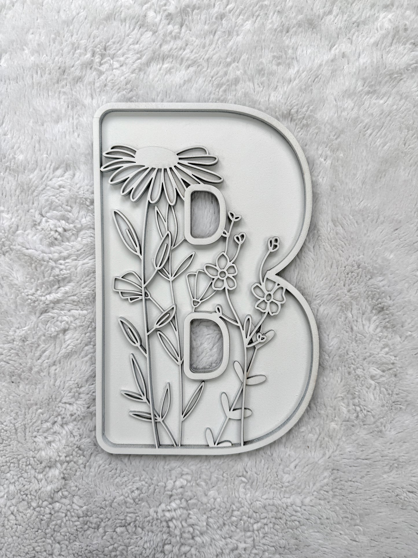 Custom Floral Resin Letter – Botanical Initial Art