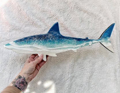 Great White Shark Wall Art | Ocean Wave Resin Decor 4/9/26