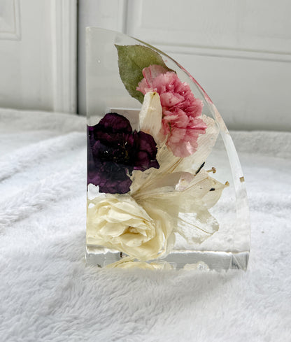 7" Bookends Floral Preservation Keepsake