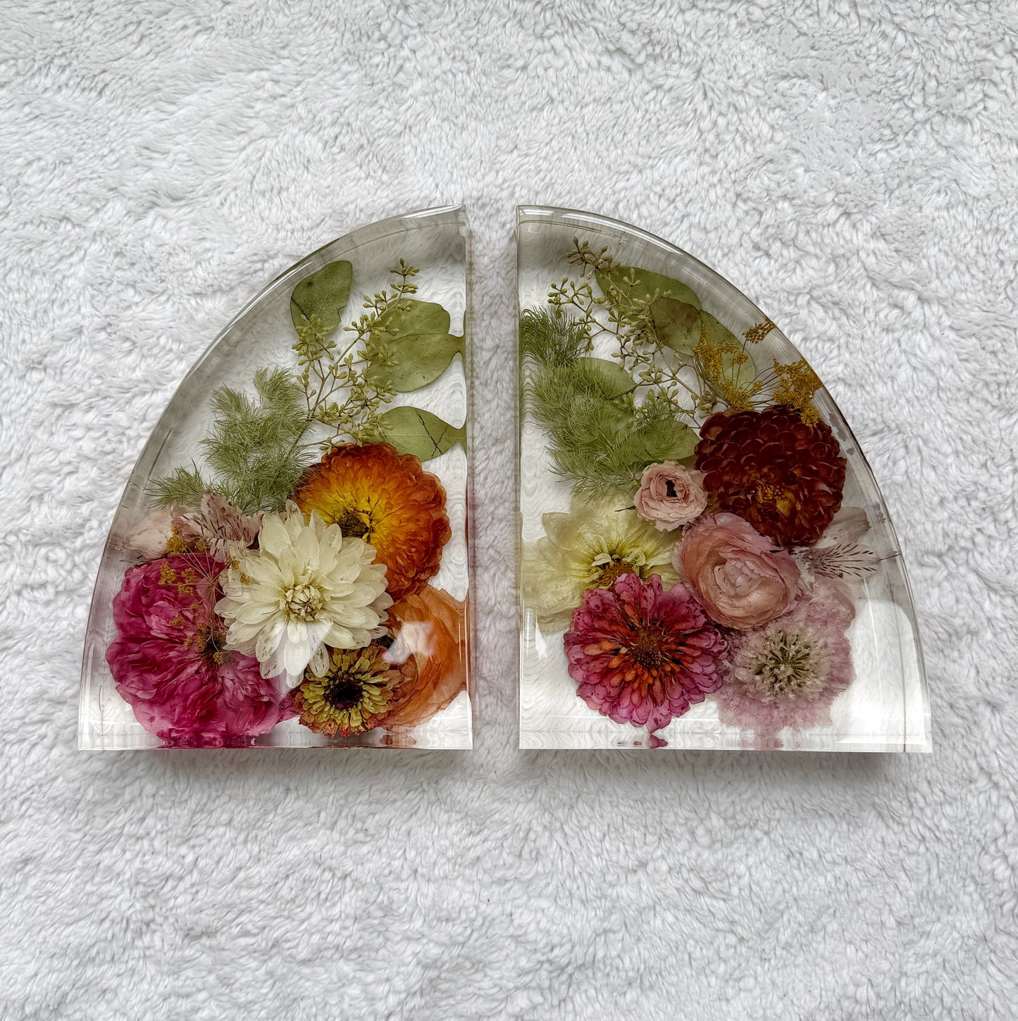 9" Bookends Floral Preservation Keepsake
