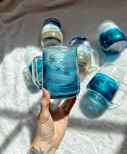 Ocean Wave Glass Mug | Handcrafted Resin Coffee Cup | Coastal Drinkware 9/17/26